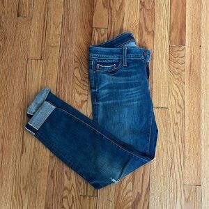 Fidelity Women’s Mika Crop Mid Ankle Slim Blue Jeans Size 27
